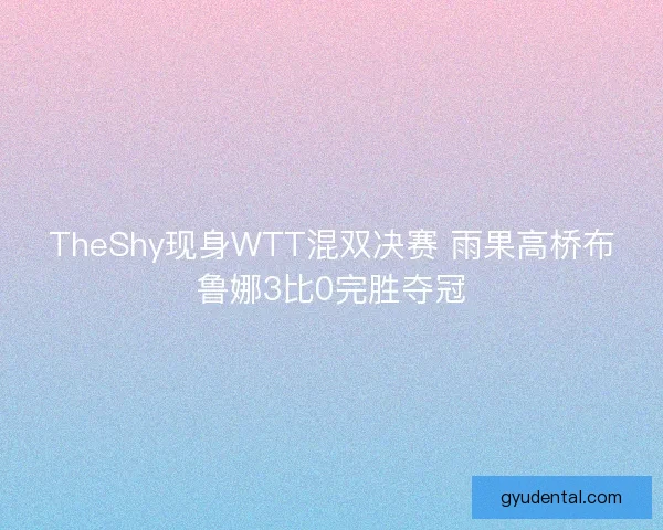 TheShy现身WTT混双决赛 雨果高桥布鲁娜3比0完胜夺冠