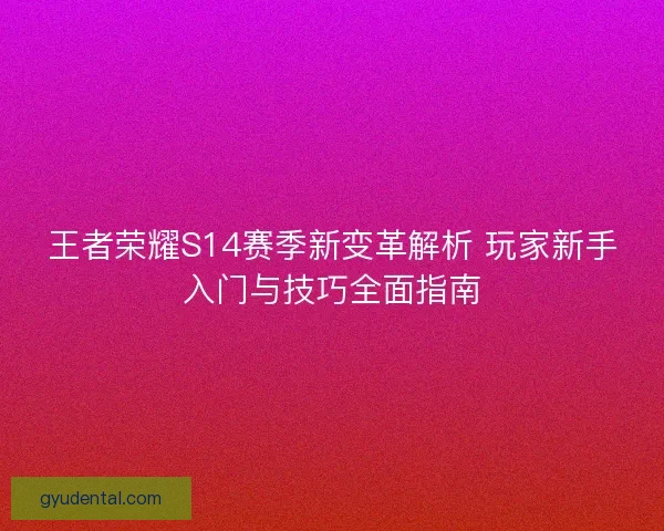 王者荣耀S14赛季新变革解析 玩家新手入门与技巧全面指南
